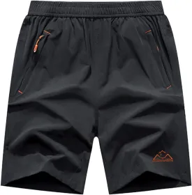 Rdruko Men's Quick Dry Hiking Shorts Lightweight Running Gym Outdoor Active Shorts with Zipper Pockets