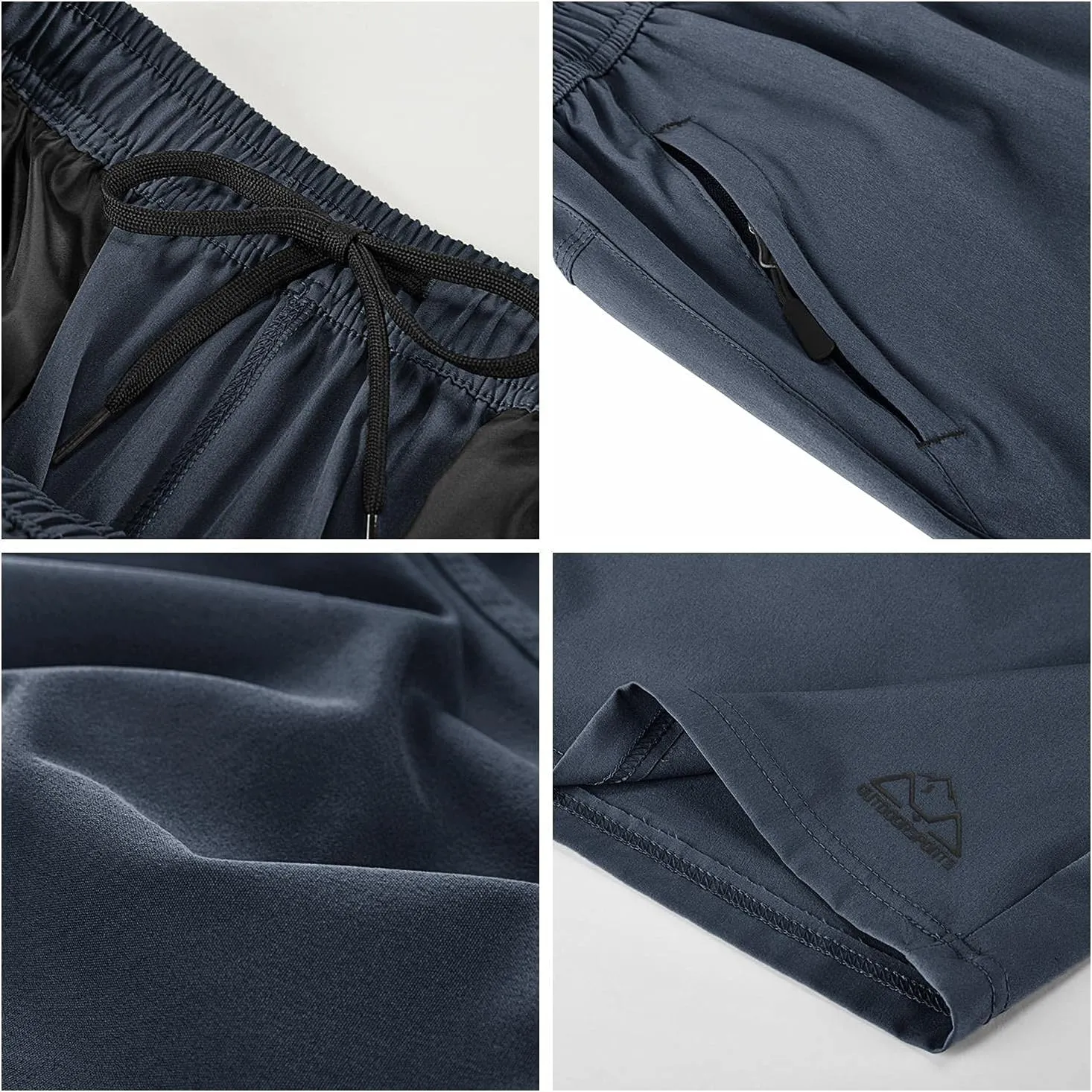 Rdruko Men's Quick Dry Hiking Shorts Lightweight Running Gym Outdoor Active Shorts with Zipper Pockets