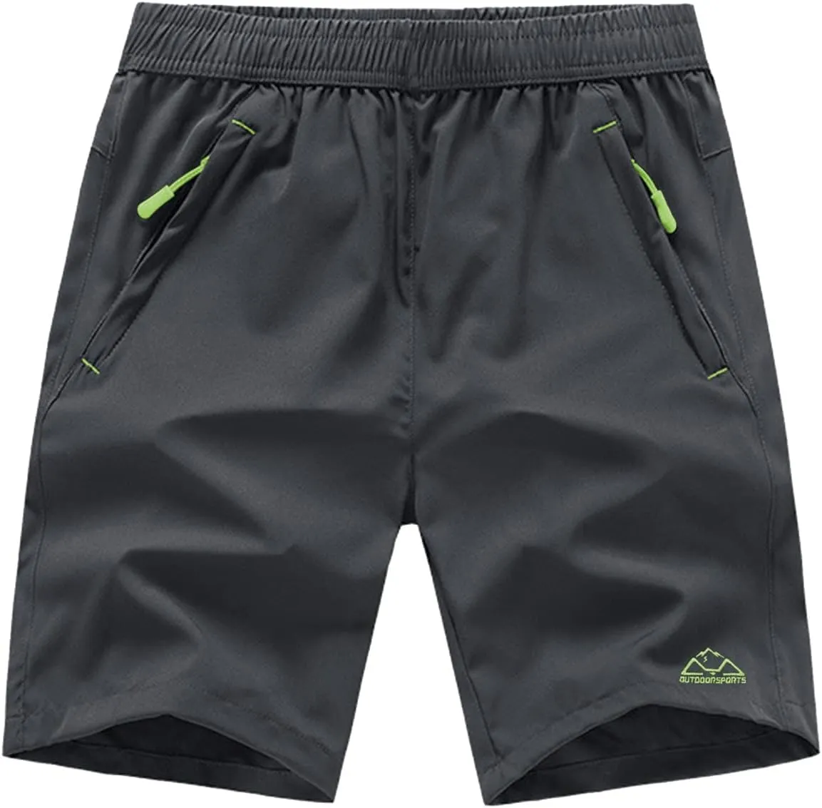 Rdruko Men's Quick Dry Hiking Shorts Lightweight Running Gym Outdoor Active Shorts with Zipper Pockets