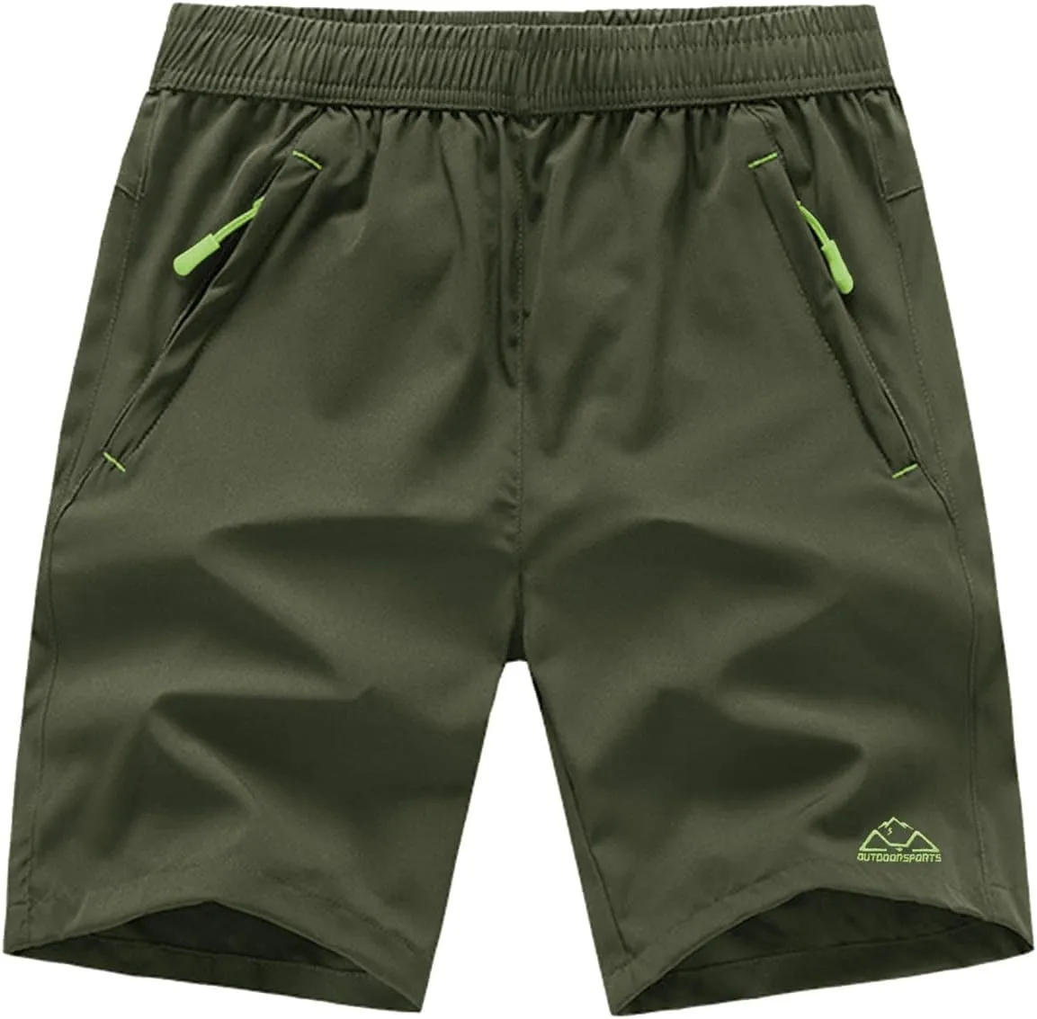 Rdruko Men's Quick Dry Hiking Shorts Lightweight Running Gym Outdoor Active Shorts with Zipper Pockets