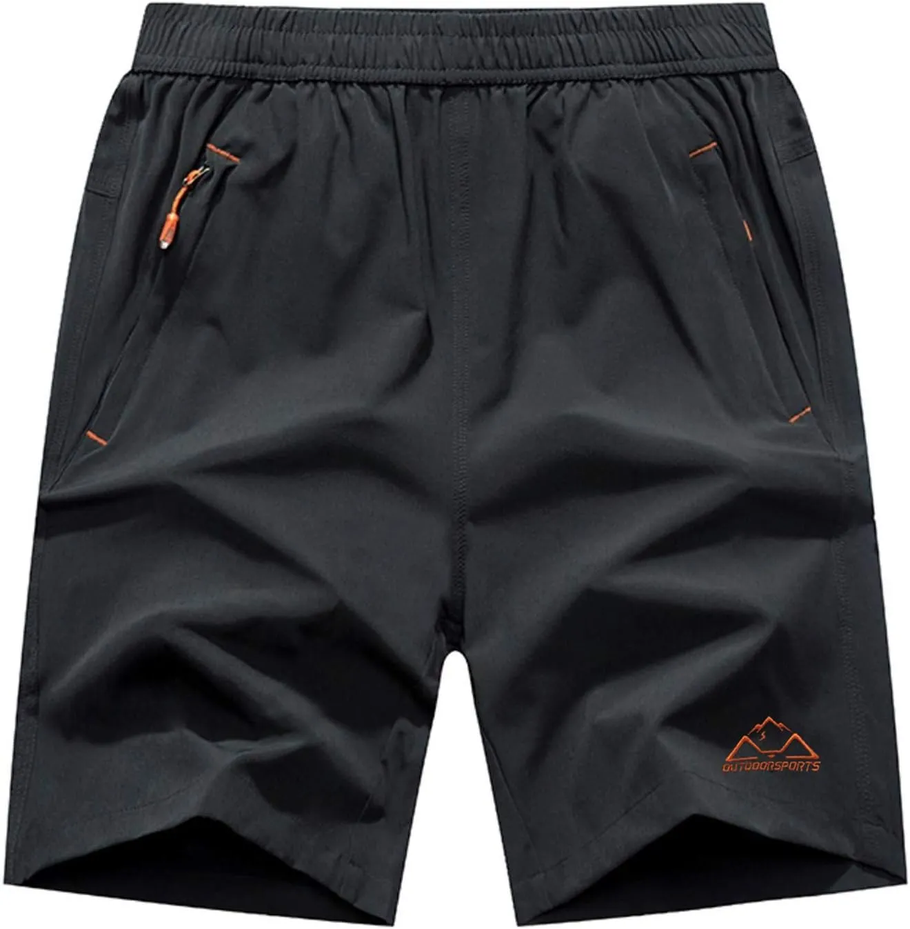 Rdruko Men's Quick Dry Hiking Shorts Lightweight Running Gym Outdoor Active Shorts with Zipper Pockets