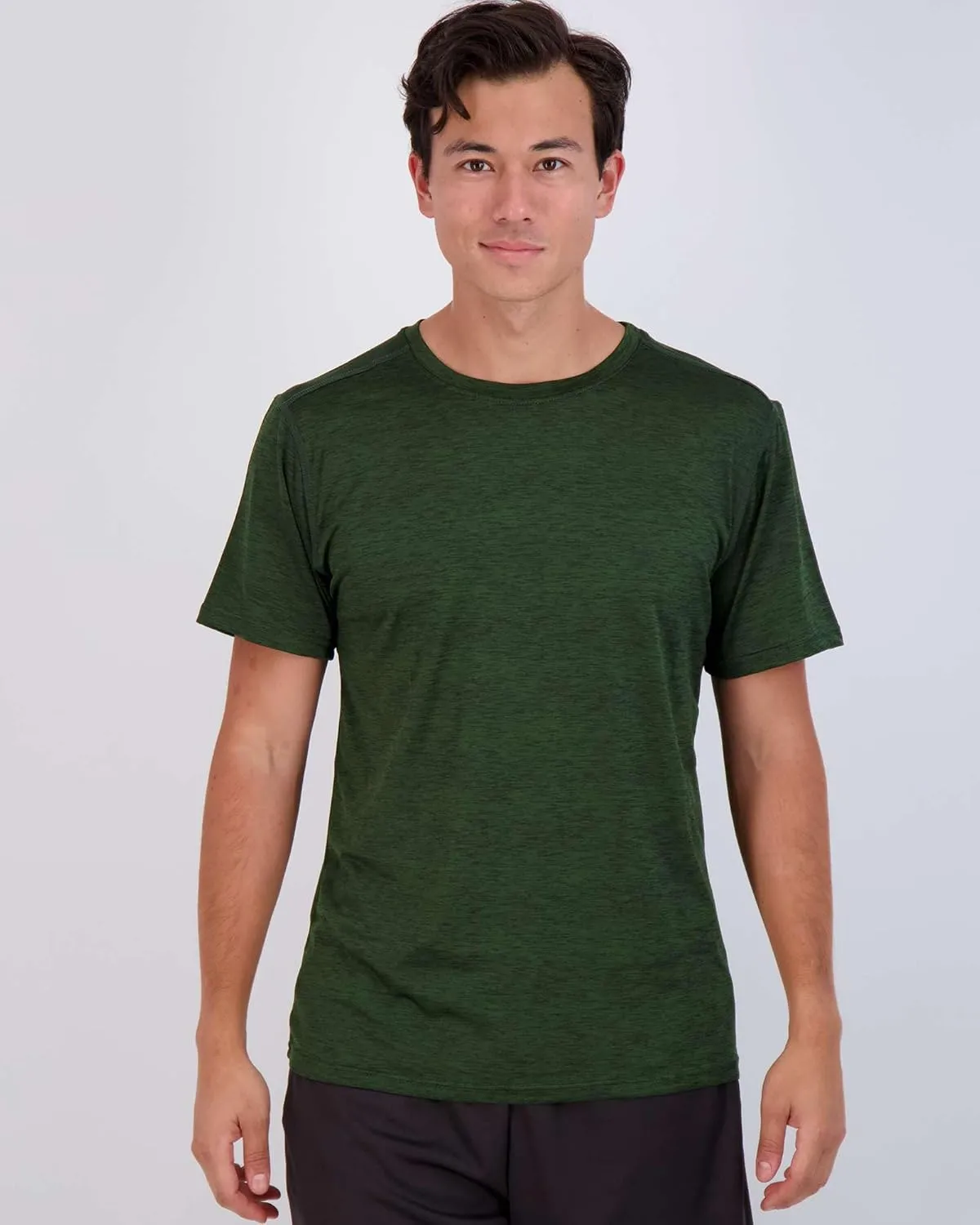 Real Essentials 5 Pack: Mens Short Sleeve Dry Fit Active Crew Neck T Shirt - Athletic Running Gym Workout Tee Tops