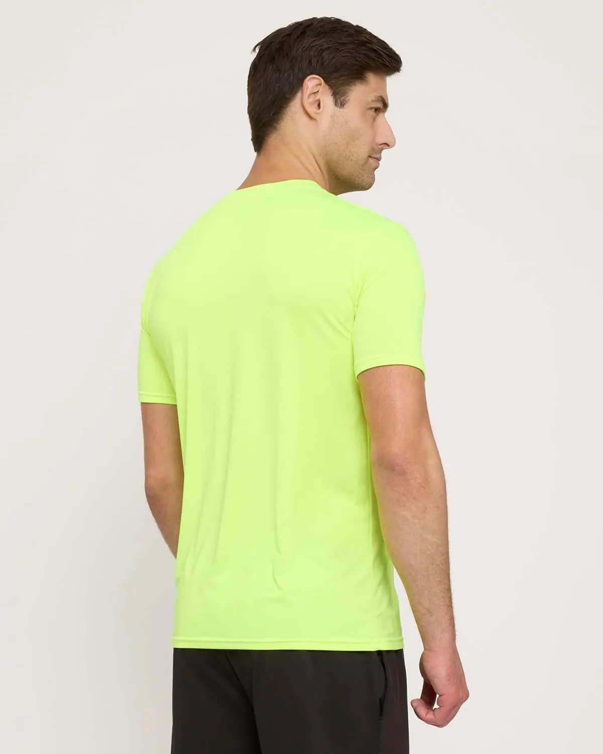 Real Essentials 5 Pack: Mens Short Sleeve Dry Fit Active Crew Neck T Shirt - Athletic Running Gym Workout Tee Tops