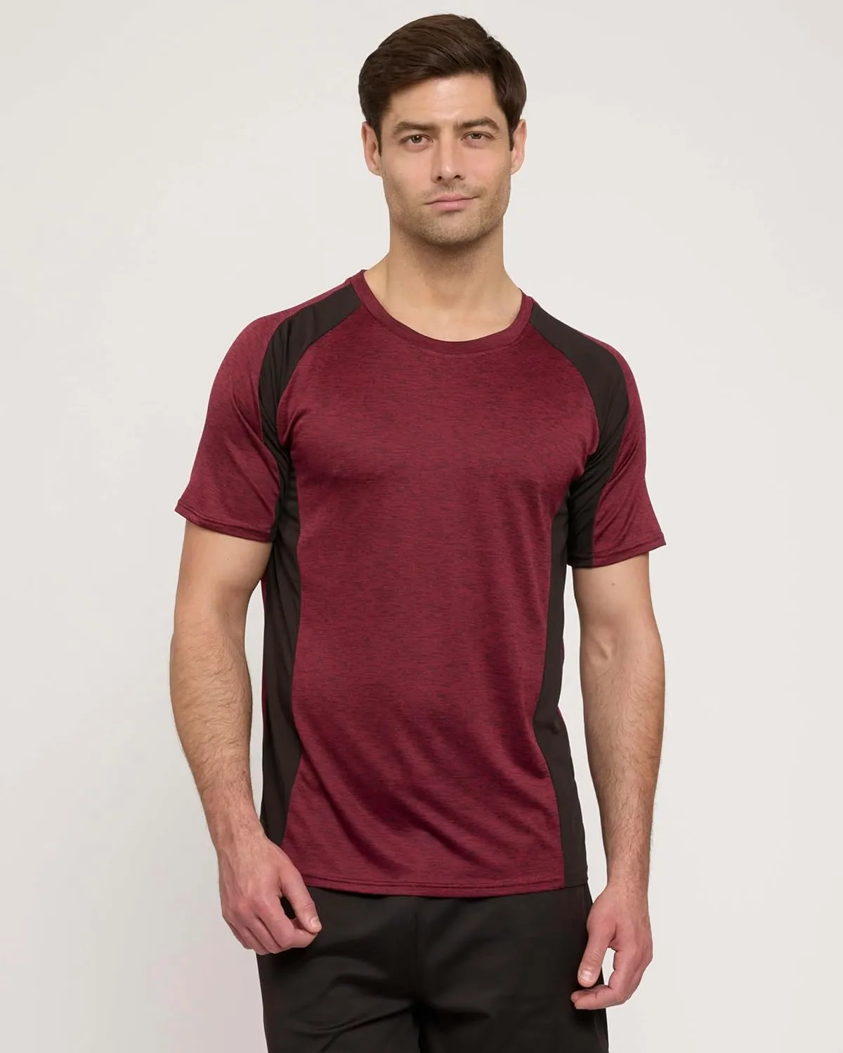 Real Essentials 5 Pack: Mens Short Sleeve Dry Fit Active Crew Neck T Shirt - Athletic Running Gym Workout Tee Tops