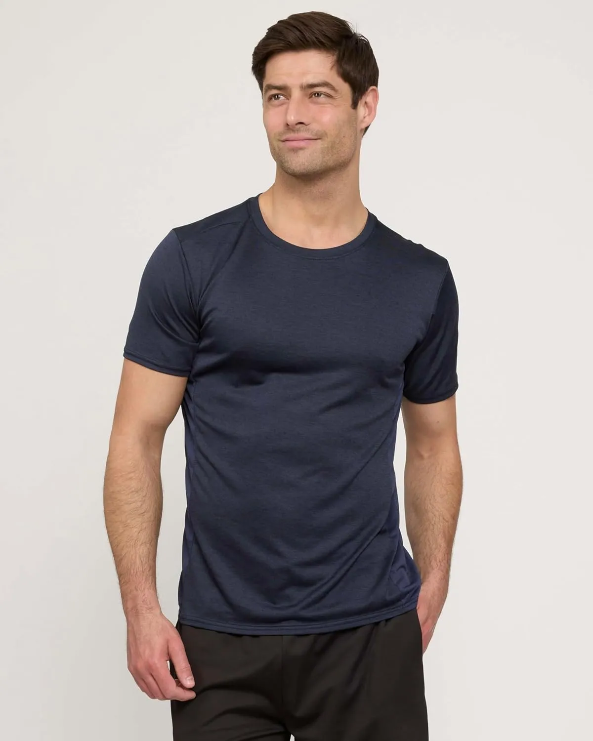 Real Essentials 5 Pack: Mens Short Sleeve Dry Fit Active Crew Neck T Shirt - Athletic Running Gym Workout Tee Tops
