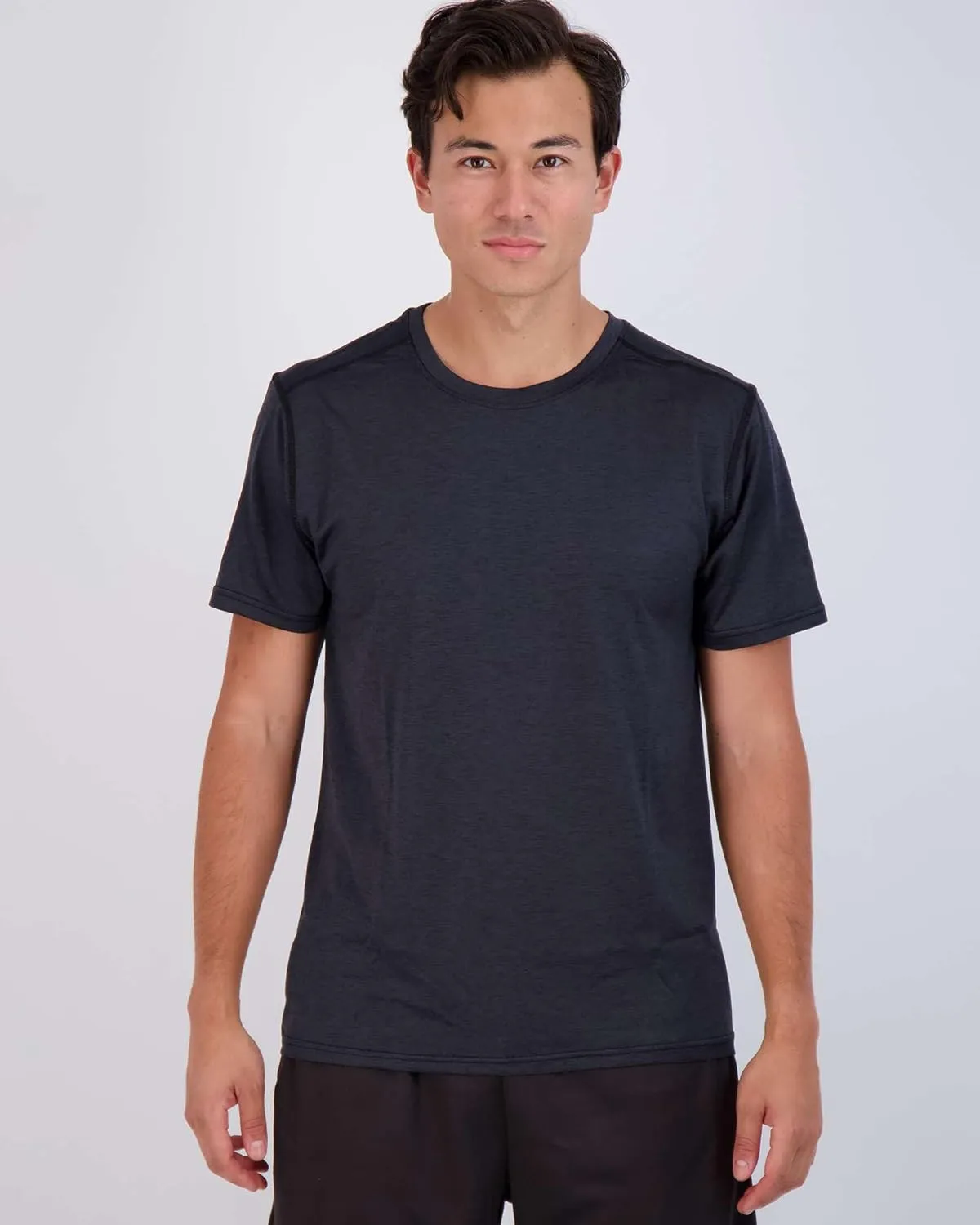 Real Essentials 5 Pack: Mens Short Sleeve Dry Fit Active Crew Neck T Shirt - Athletic Running Gym Workout Tee Tops