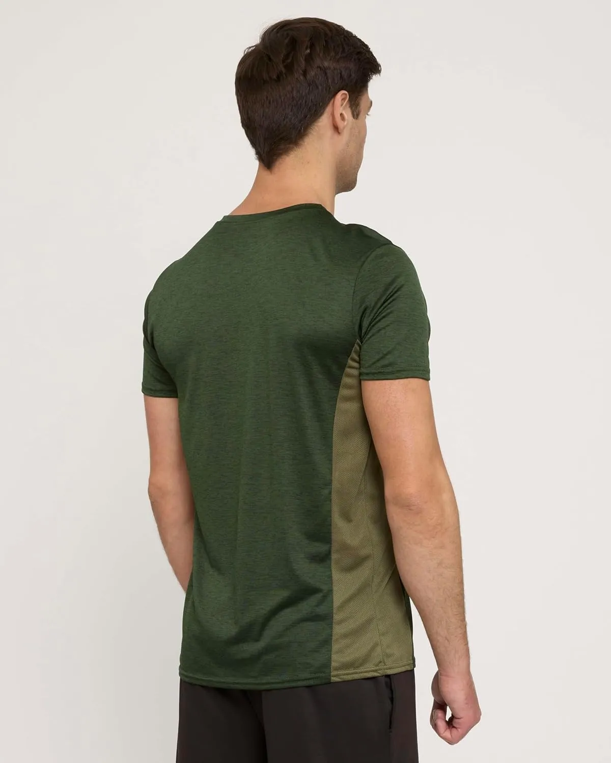 Real Essentials 5 Pack: Mens Short Sleeve Dry Fit Active Crew Neck T Shirt - Athletic Running Gym Workout Tee Tops
