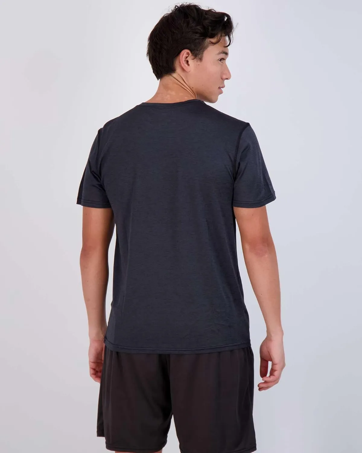 Real Essentials 5 Pack: Mens Short Sleeve Dry Fit Active Crew Neck T Shirt - Athletic Running Gym Workout Tee Tops