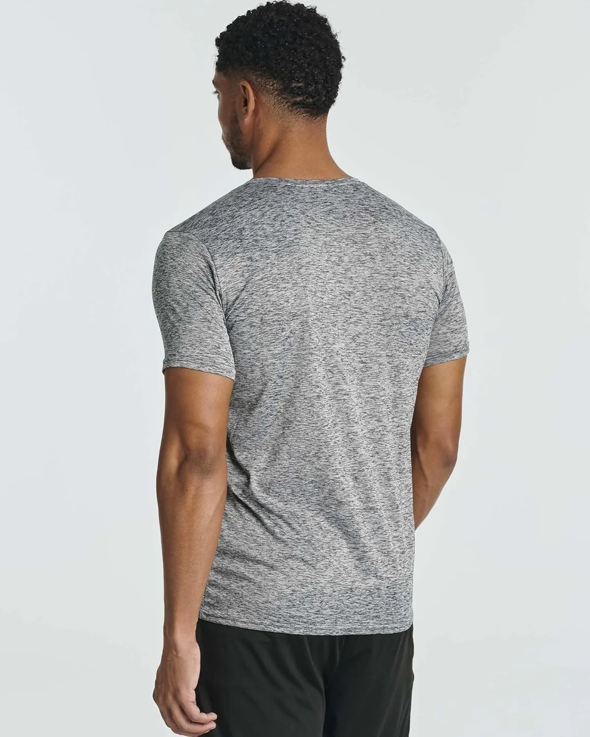 Real Essentials 5 Pack: Mens Short Sleeve Dry Fit Active Crew Neck T Shirt - Athletic Running Gym Workout Tee Tops