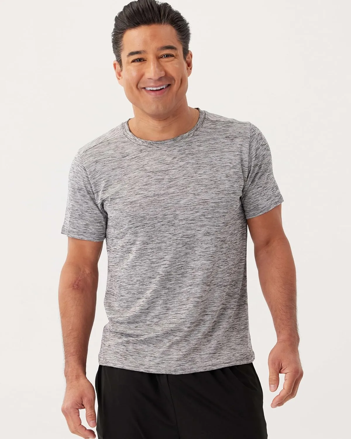 Real Essentials 5 Pack: Mens Short Sleeve Dry Fit Active Crew Neck T Shirt - Athletic Running Gym Workout Tee Tops