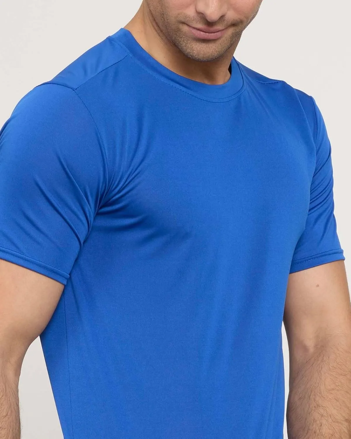 Real Essentials 5 Pack: Mens Short Sleeve Dry Fit Active Crew Neck T Shirt - Athletic Running Gym Workout Tee Tops