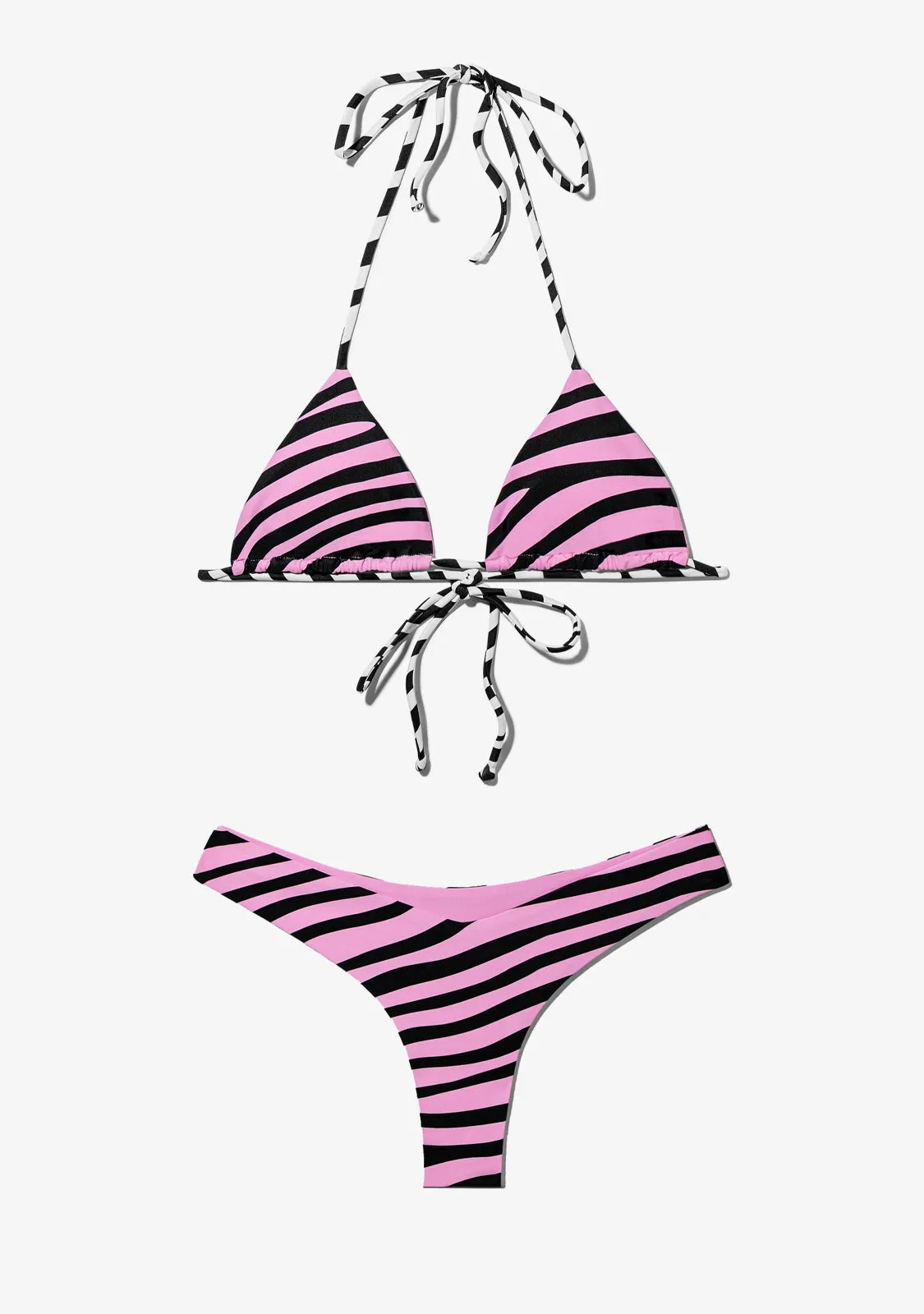 Samoa Top   Fiji Bottom Bikini Zebra Pink
