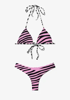 Samoa Top   Fiji Bottom Bikini Zebra Pink