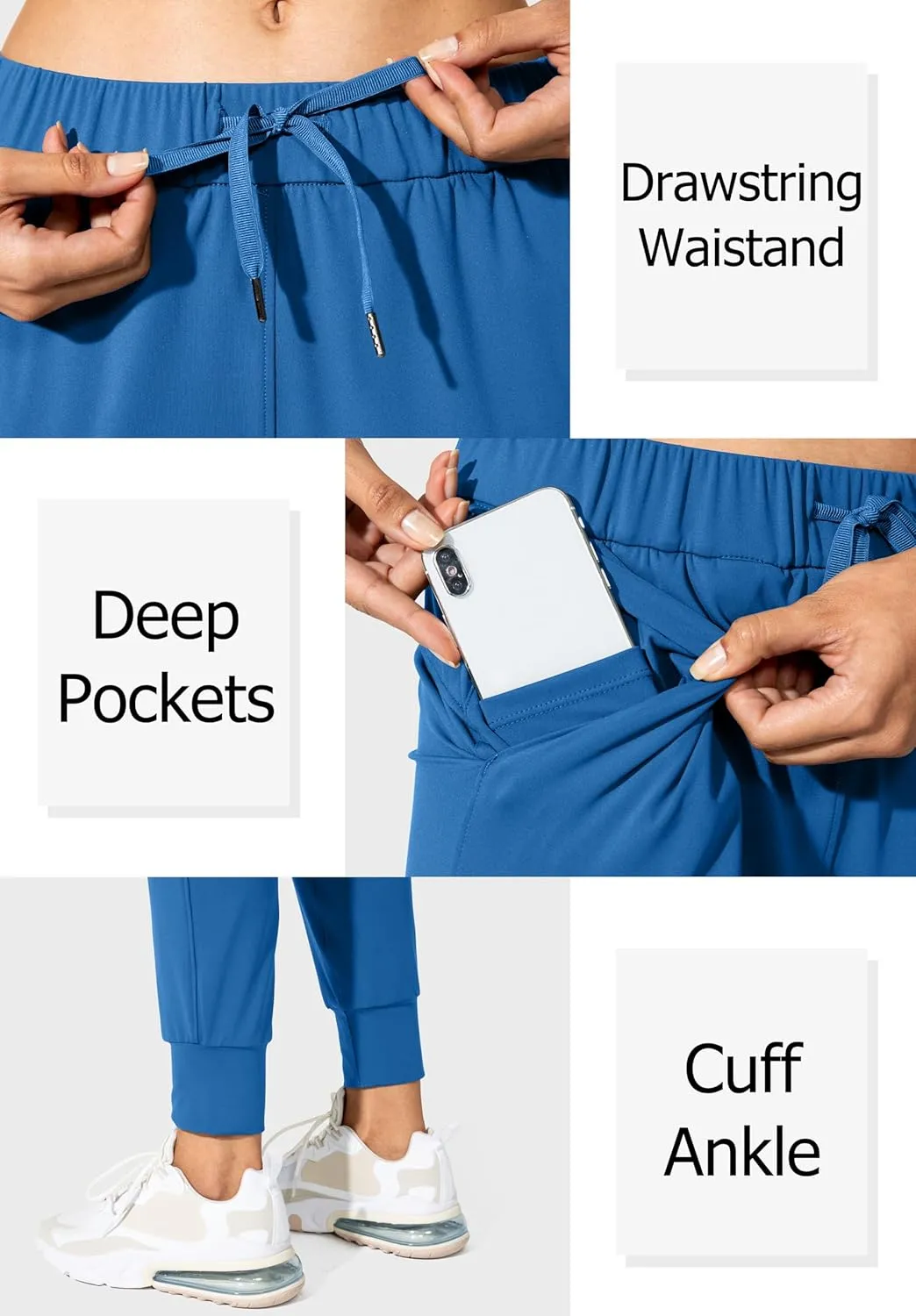 SANTINY Women's Joggers Pants Pockets Drawstring Running Sweatpants for Women Lounge Workout Jogging