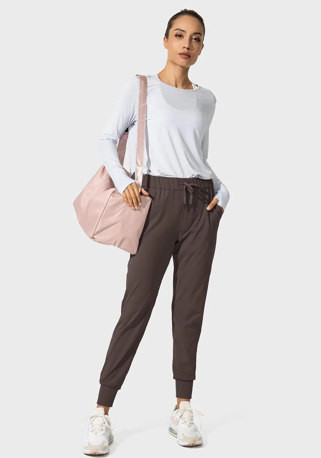 SANTINY Women's Joggers Pants Pockets Drawstring Running Sweatpants for Women Lounge Workout Jogging