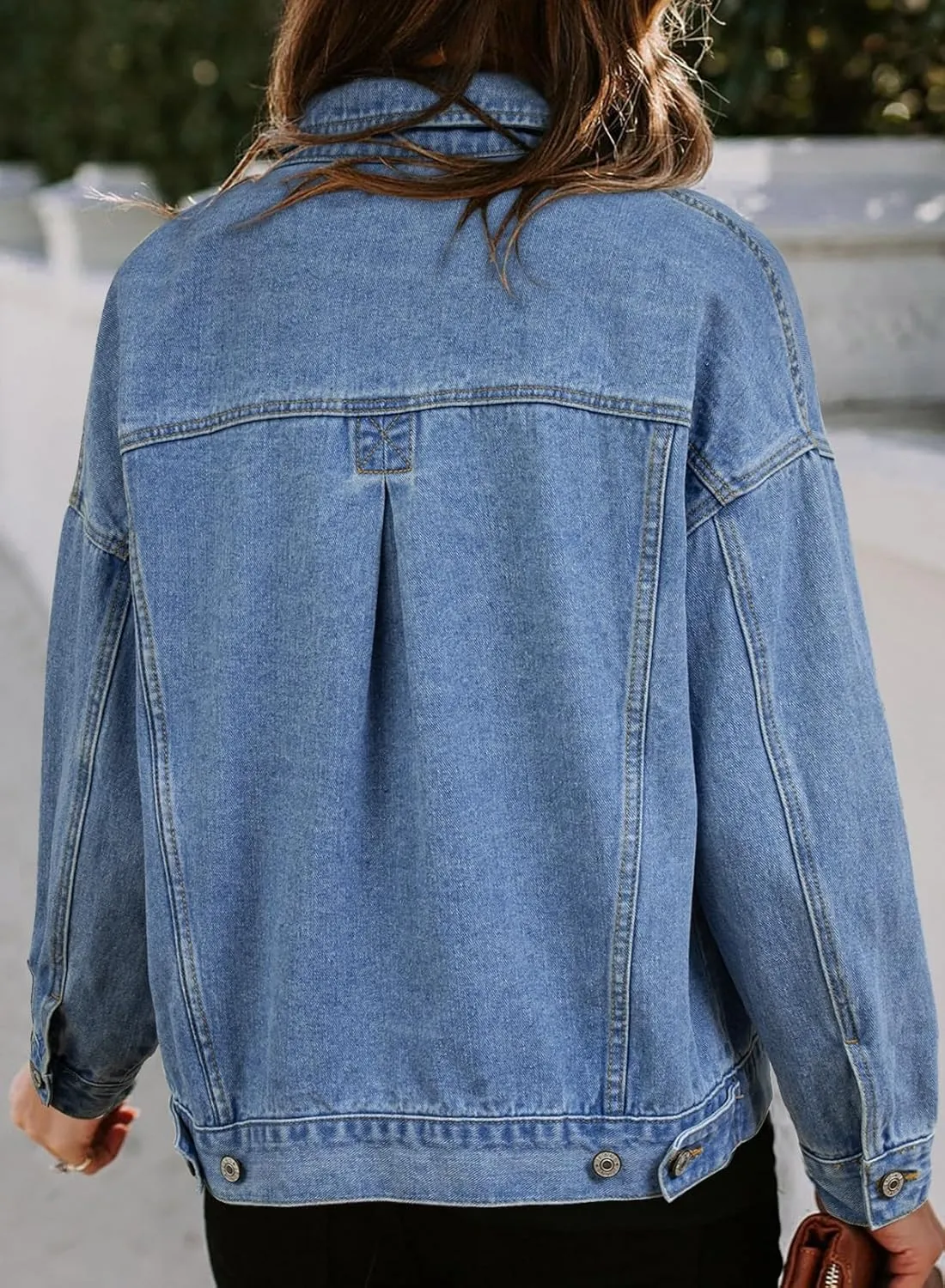 Sidefeel Women's Denim Jackets Casual Long Sleeve 2025 Spring Outfits Zimbaplatinum Jean Jacket
