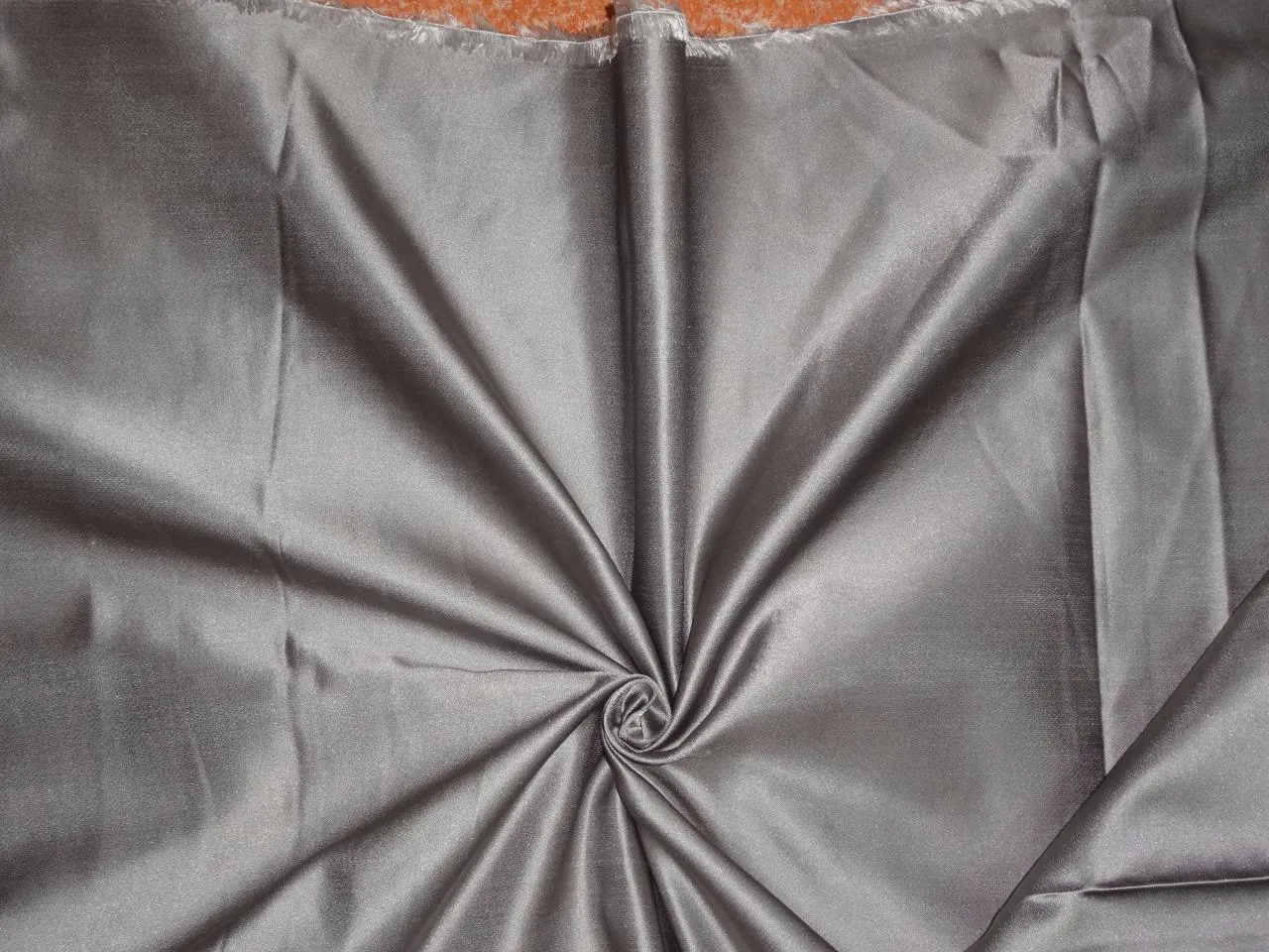 SILK DUTCHESS STEEL GREY X WHITE 58" wide B2#15[5]