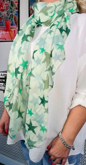 Skyline Star Scarf/Shawl - Mint Green