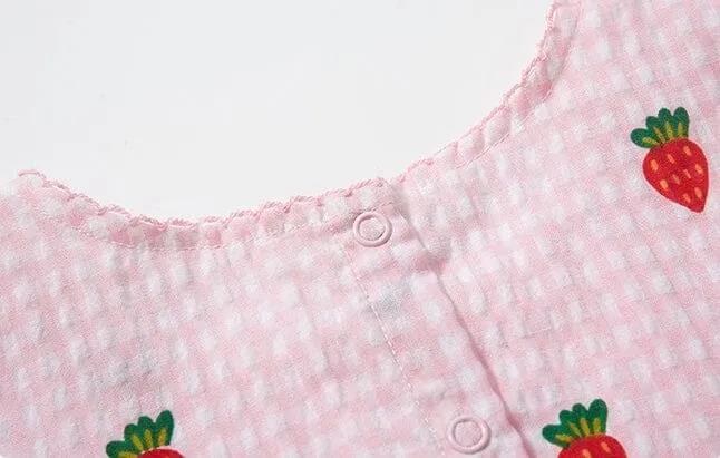 Strawberry Plaid Sleeveless Dress