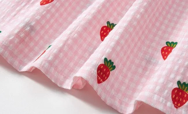 Strawberry Plaid Sleeveless Dress