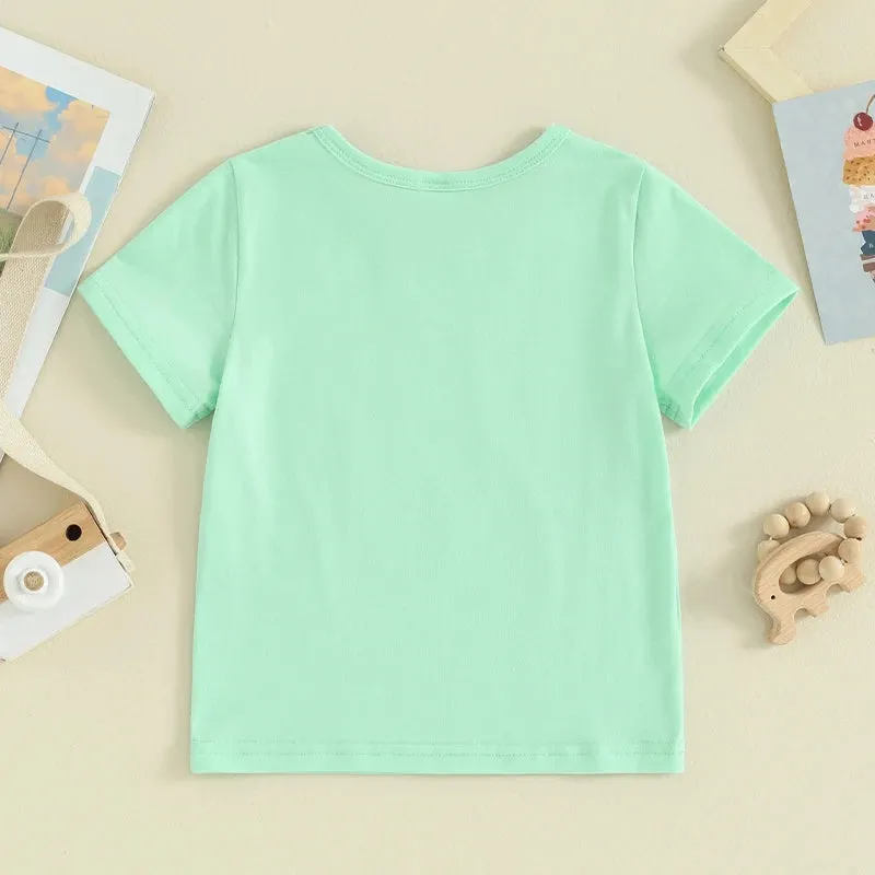 Summer T Shirt Cat Shirts For Girls Cartoon Graphic Tees Short Sleeve Crewneck Tops Size 1 To 8 Years Cute Outfits