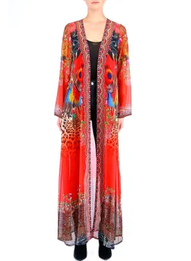 Sunset Long Kimono Cover Up