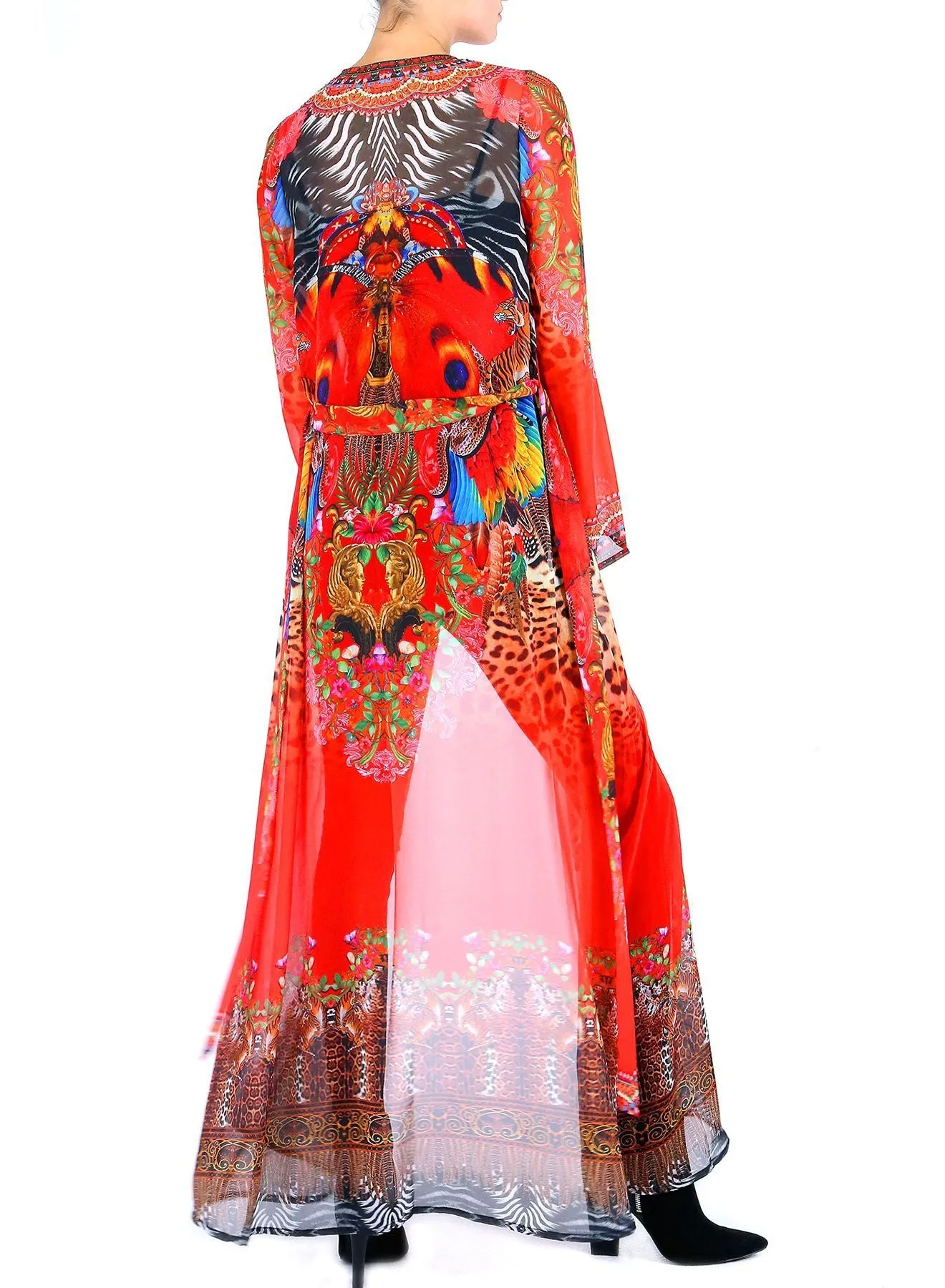 Sunset Long Kimono Cover Up