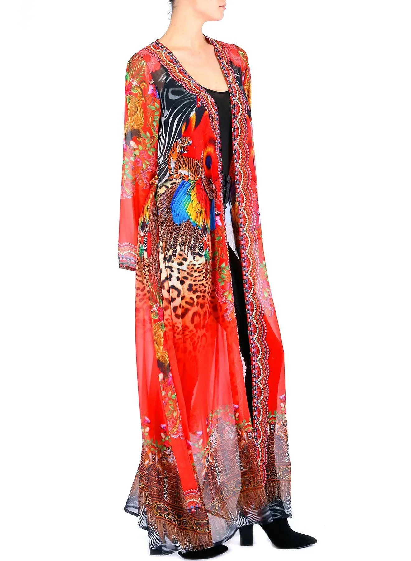 Sunset Long Kimono Cover Up