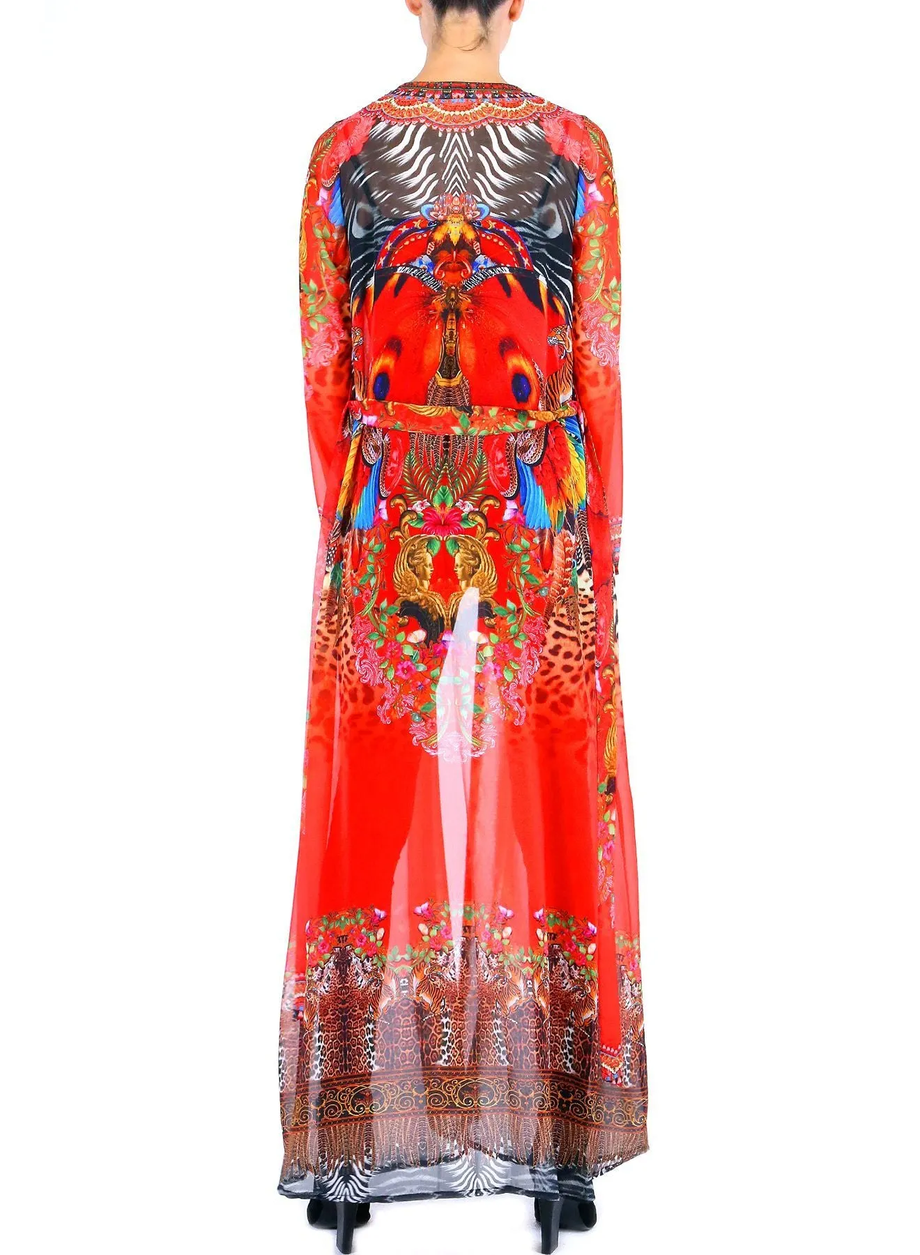 Sunset Long Kimono Cover Up