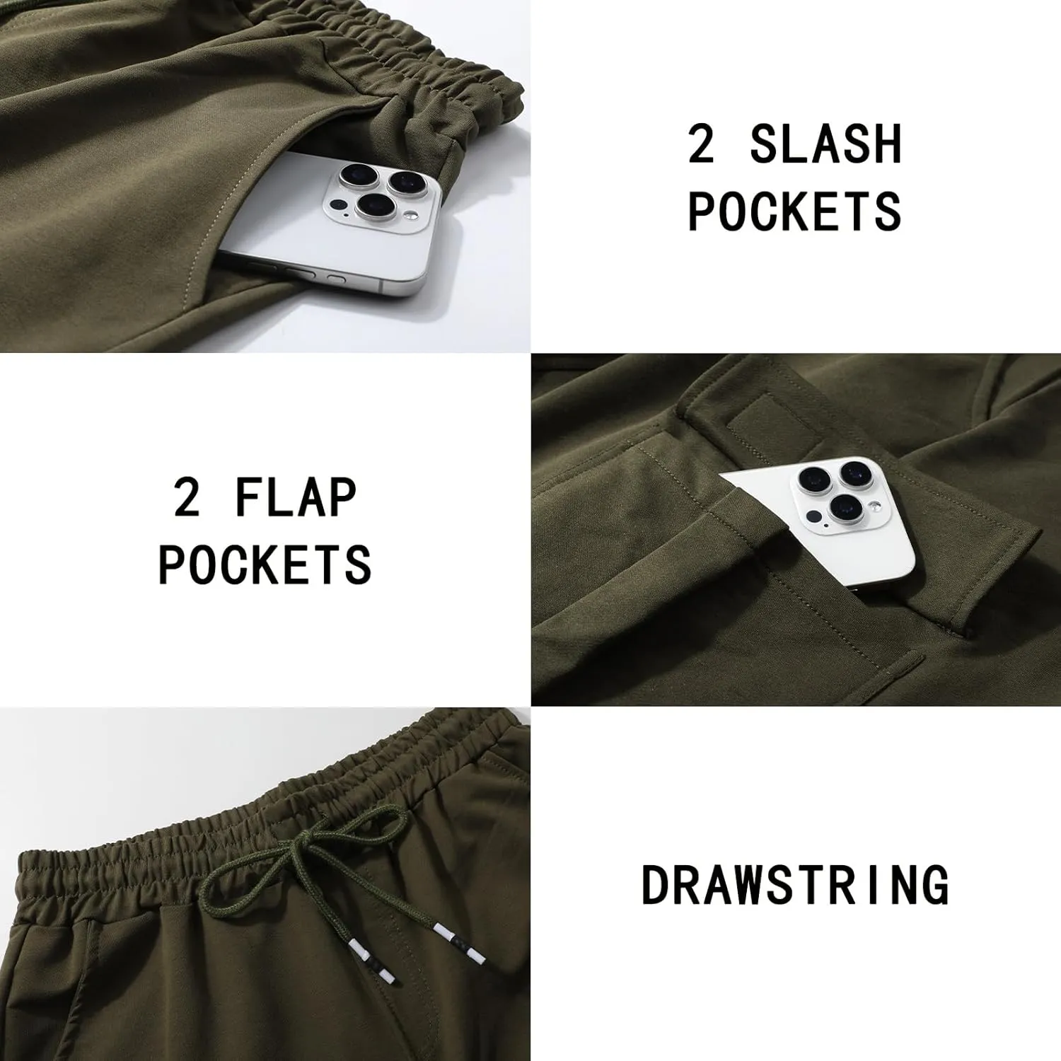 Suwangi Mens Cargo Athletic Shorts Flexible Elastic Waistband Loose Fit Shorts Outdoor Drawstring Multiple Pockets Shorts