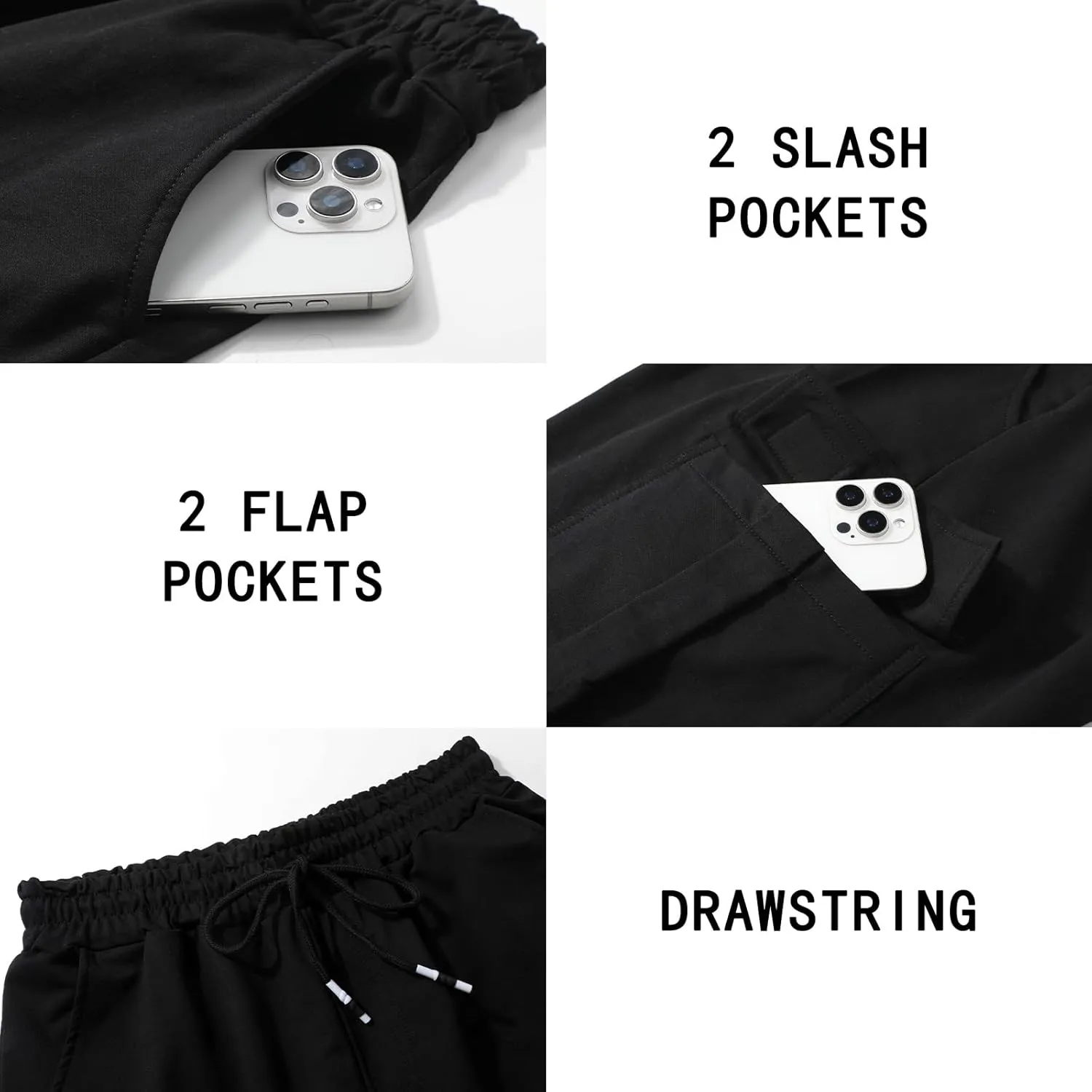 Suwangi Mens Cargo Athletic Shorts Flexible Elastic Waistband Loose Fit Shorts Outdoor Drawstring Multiple Pockets Shorts