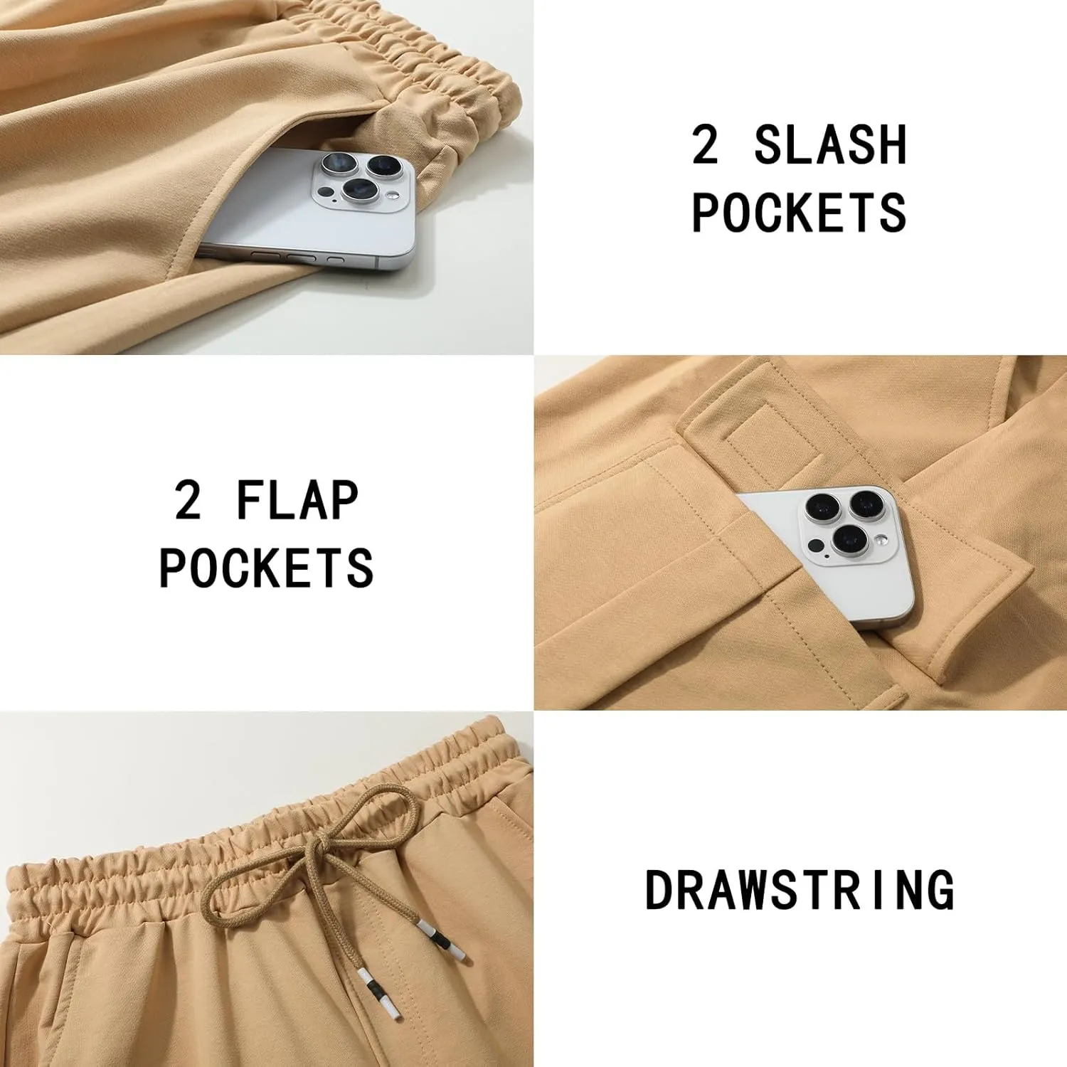 Suwangi Mens Cargo Athletic Shorts Flexible Elastic Waistband Loose Fit Shorts Outdoor Drawstring Multiple Pockets Shorts