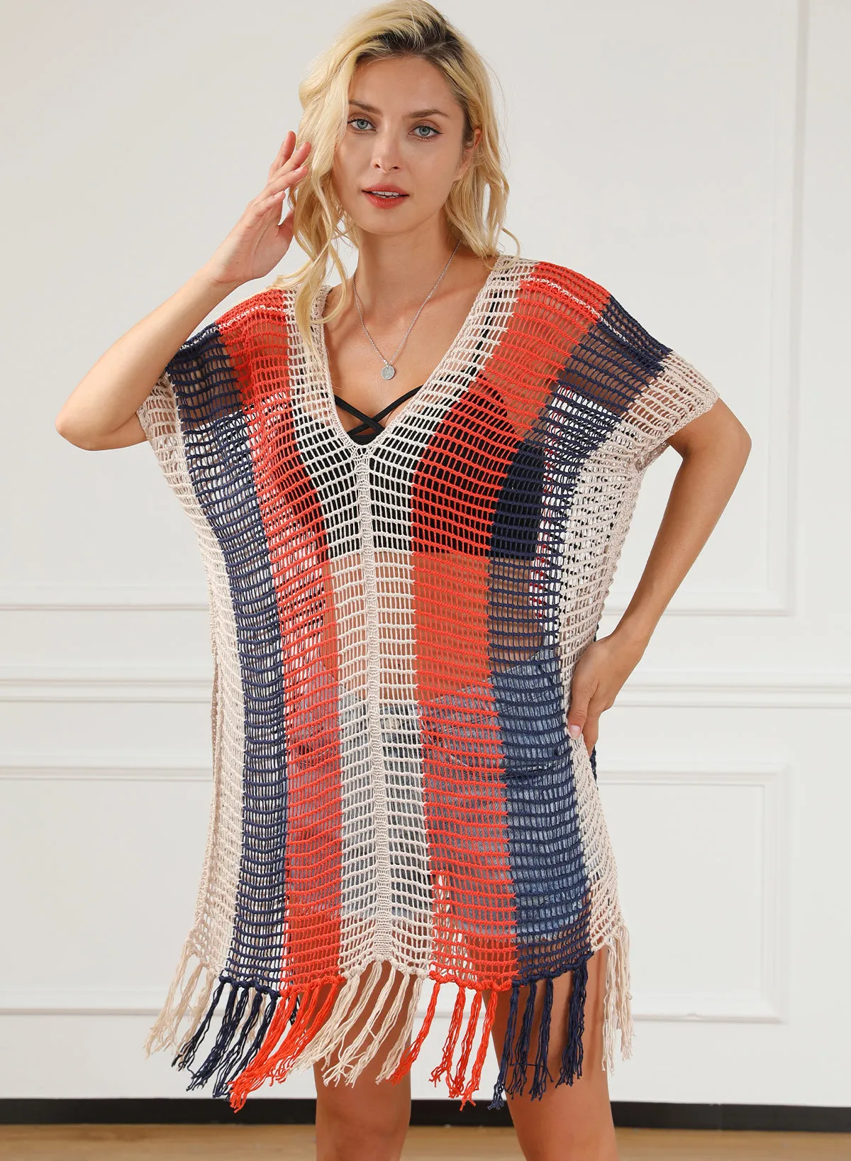 Tassel Crochet Beach Cover Up