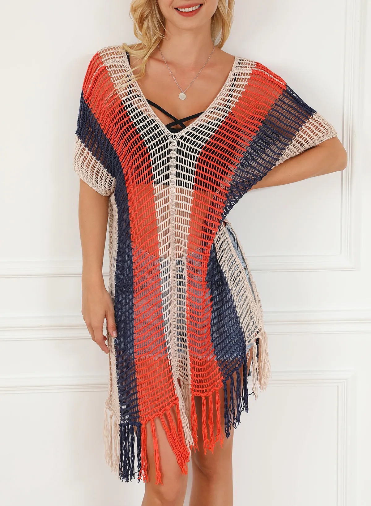 Tassel Crochet Beach Cover Up