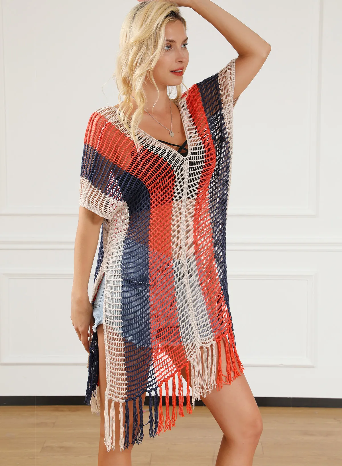 Tassel Crochet Beach Cover Up