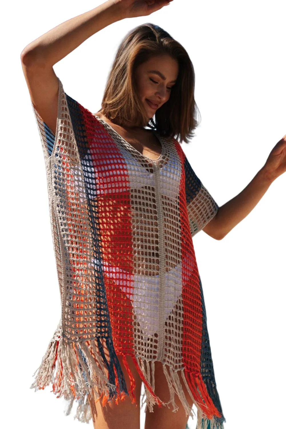 Tassel Crochet Beach Cover Up
