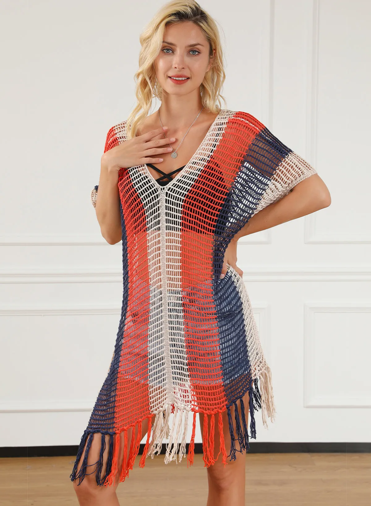 Tassel Crochet Beach Cover Up