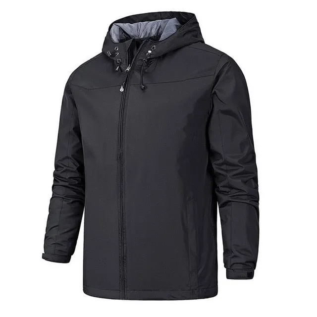Waterproof and Windproof Warm Lightweight Hooded Male Sportswear Coat