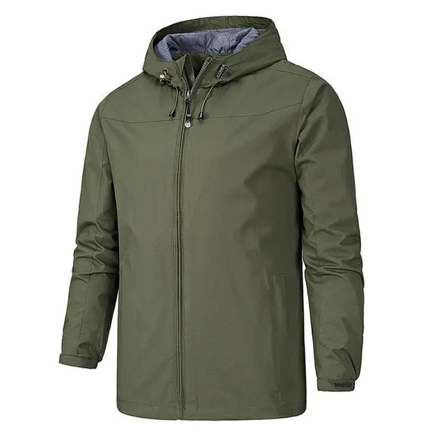 Waterproof and Windproof Warm Lightweight Hooded Male Sportswear Coat