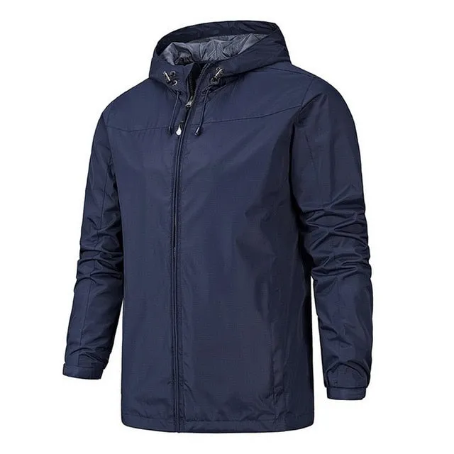 Waterproof and Windproof Warm Lightweight Hooded Male Sportswear Coat