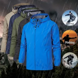 Waterproof and Windproof Warm Lightweight Hooded Male Sportswear Coat