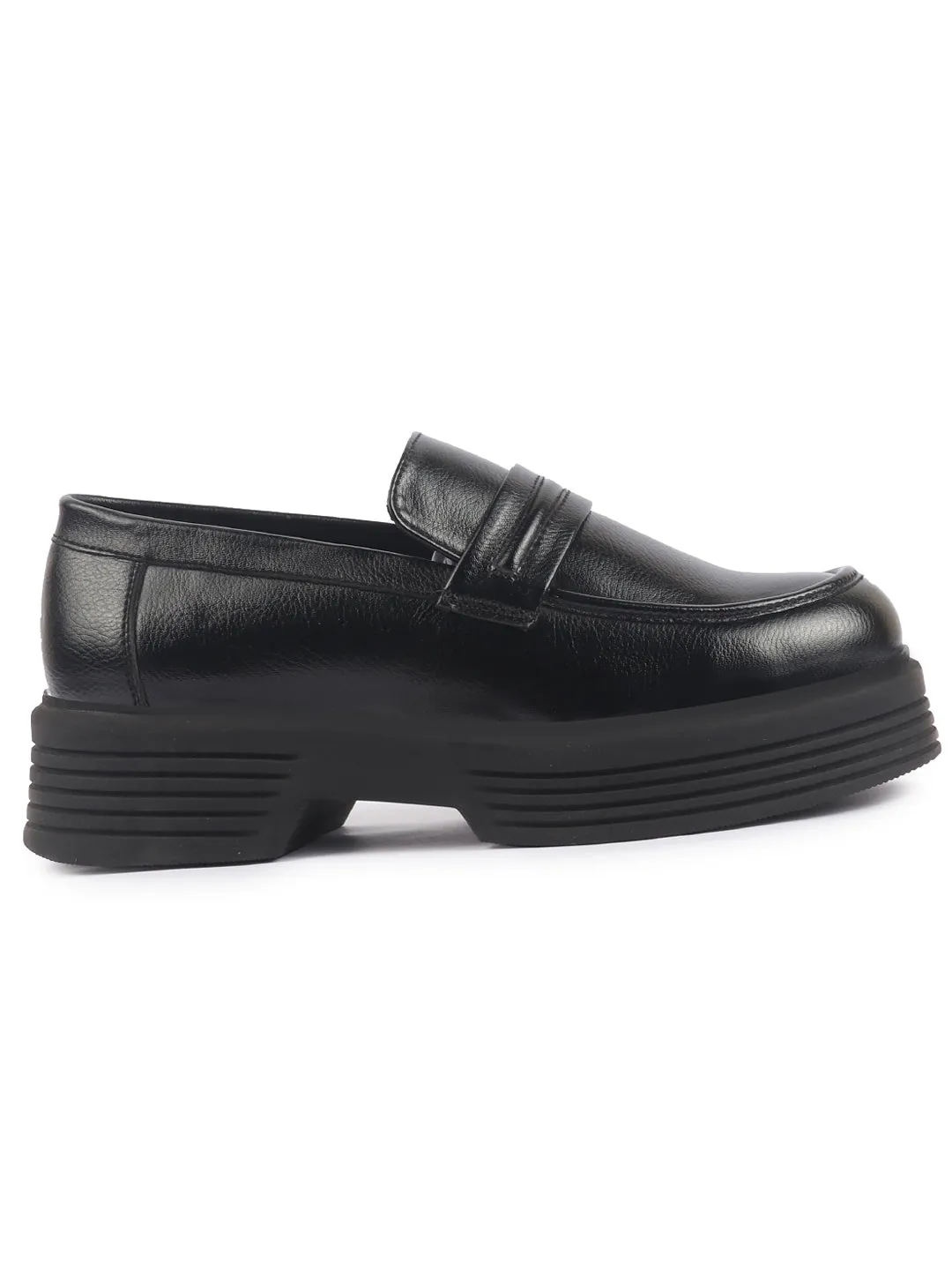 Women Black Height Enhancer Formal Office Classic Slip On Shoes|Office Meeting Slip On Shoe|Memory Cushioned Footbed