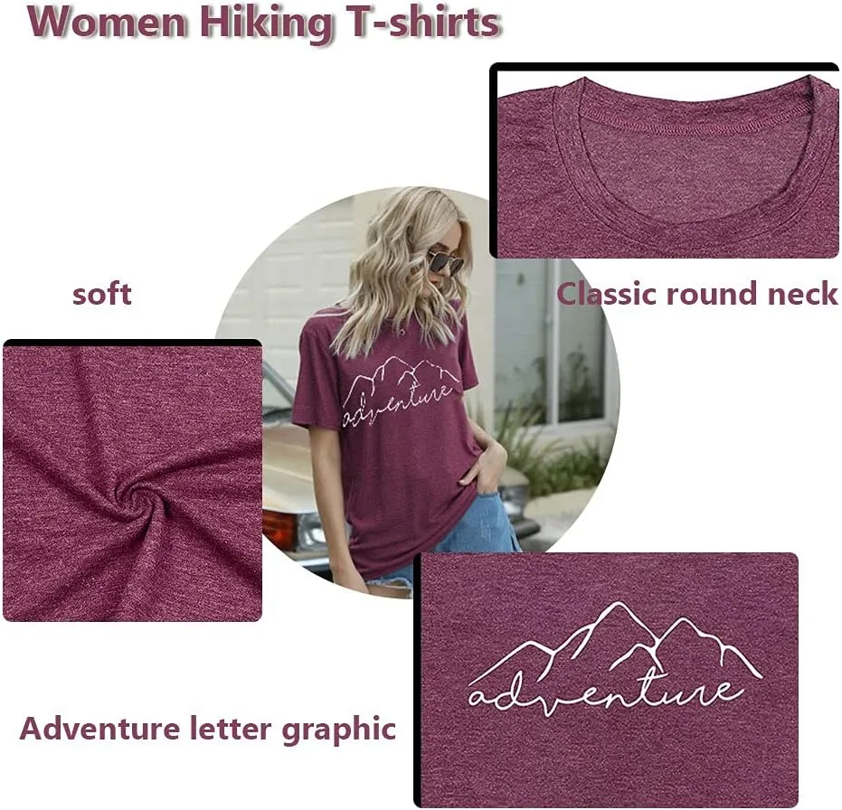 Women Mountain Adventure Workout Tanks Hiking Camping Graphic Athletic Sleeveless Funny Tee Tops
