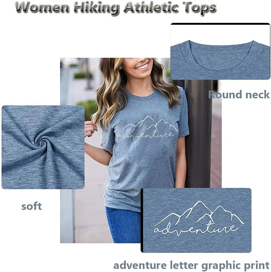 Women Mountain Adventure Workout Tanks Hiking Camping Graphic Athletic Sleeveless Funny Tee Tops