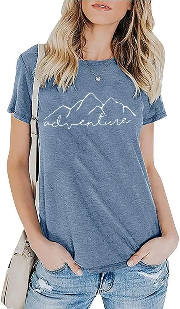 Women Mountain Adventure Workout Tanks Hiking Camping Graphic Athletic Sleeveless Funny Tee Tops