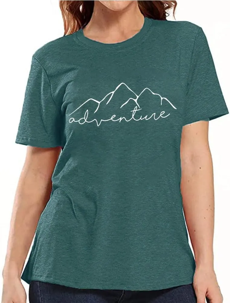 Women Mountain Adventure Workout Tanks Hiking Camping Graphic Athletic Sleeveless Funny Tee Tops