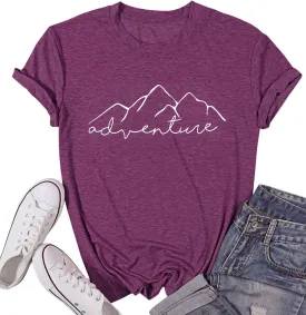 Women Mountain Adventure Workout Tanks Hiking Camping Graphic Athletic Sleeveless Funny Tee Tops