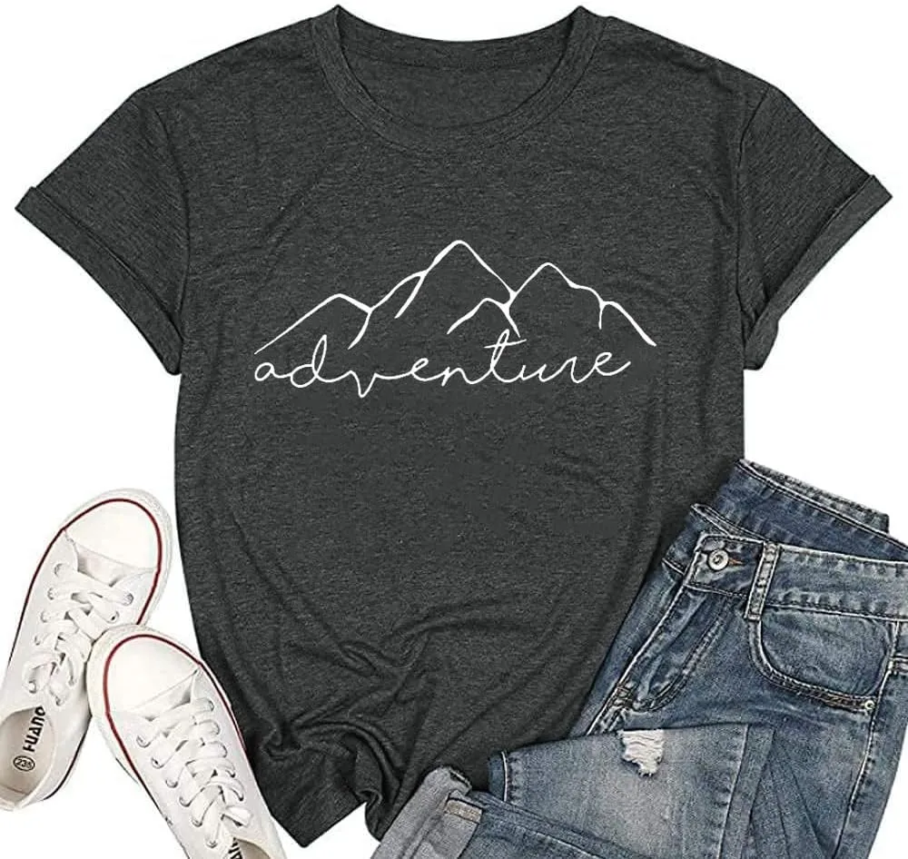 Women Mountain Adventure Workout Tanks Hiking Camping Graphic Athletic Sleeveless Funny Tee Tops
