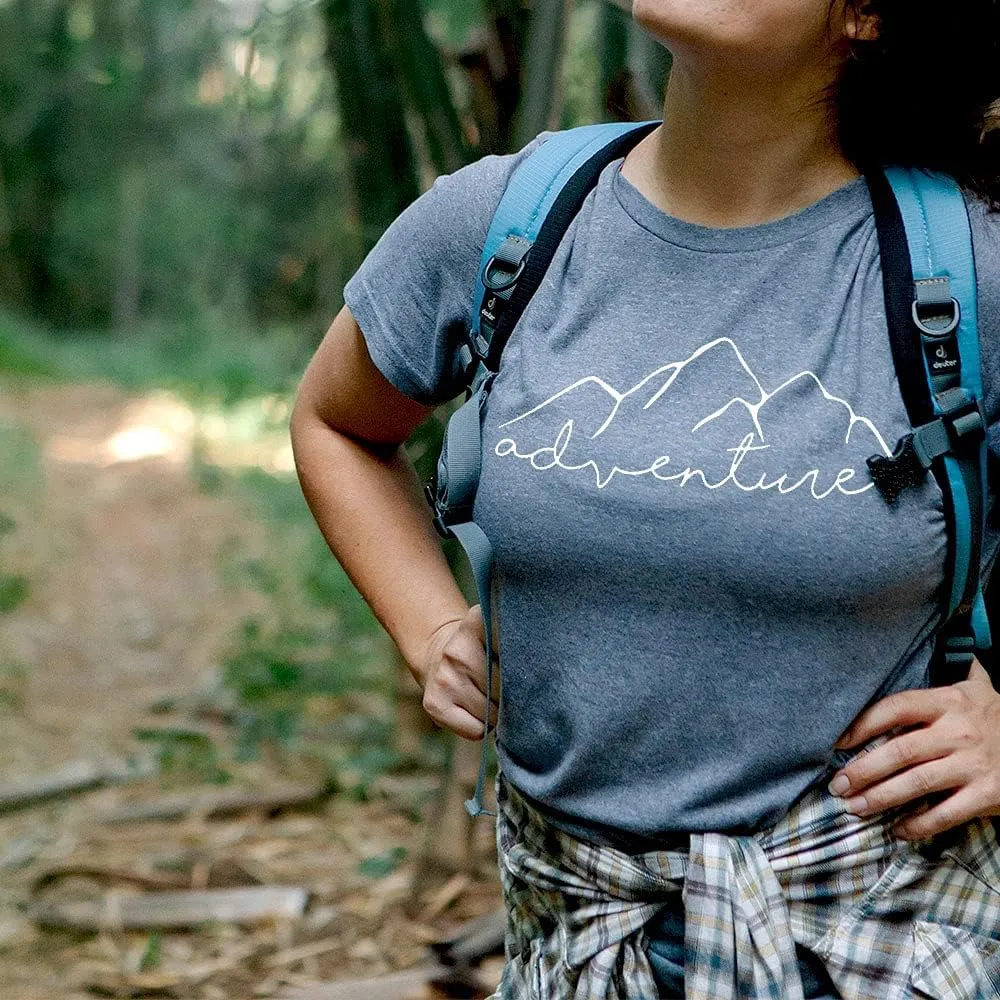 Women Mountain Adventure Workout Tanks Hiking Camping Graphic Athletic Sleeveless Funny Tee Tops