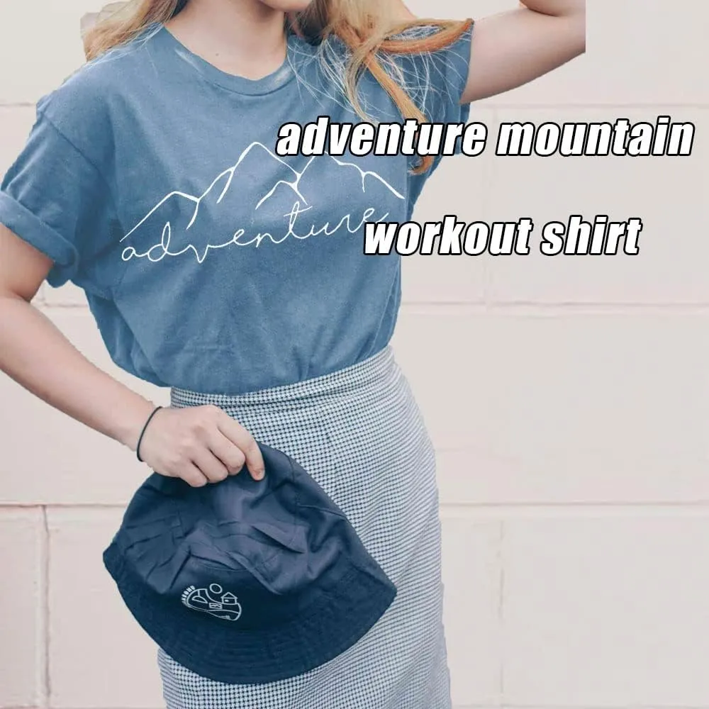 Women Mountain Adventure Workout Tanks Hiking Camping Graphic Athletic Sleeveless Funny Tee Tops